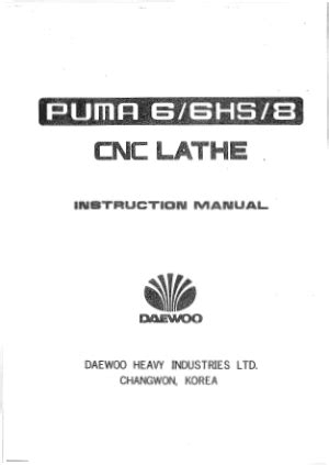 daewoo puma lathe manual